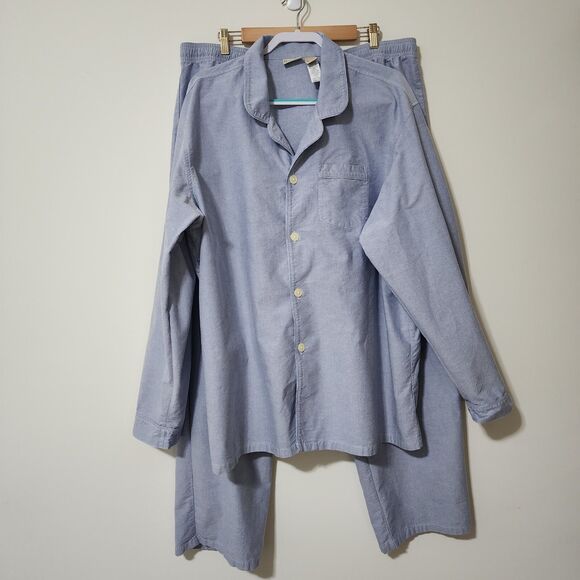 L.L. Bean Other - L.L. Bean Mens Cotton Pajama Set (Shirt and Pants) Light Blue Size 2XL Tall